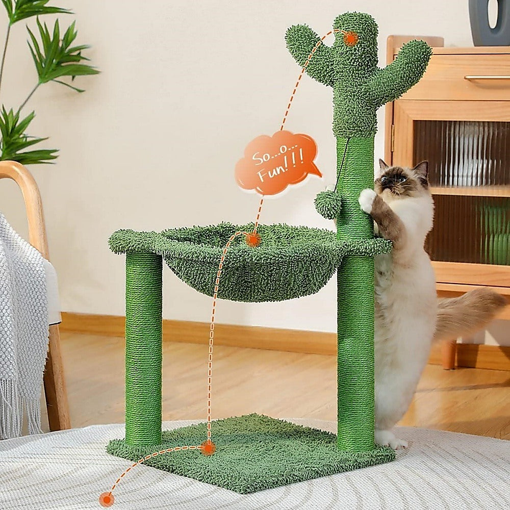 Cactus Cat Tree Tower Scratching Post Scratcher Kitten Condo House Play Bed Toys