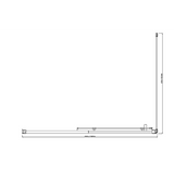 Adjustable 1300x920mm Single Door Corner Sliding Glass Shower Screen in Black