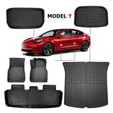 6 piece Tesla Model Y Floor Mats for Front and Rear Trunk Front Passenger and Driver Side