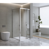 40mm Adjustable Contemporary Corner Sliding Chrome Shower Screen 86x80cm