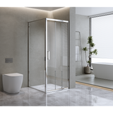 40mm Adjustable Contemporary Corner Sliding Chrome Shower Screen 86x80cm