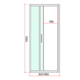 40mm Adjustable Contemporary Corner Sliding Chrome Shower Screen 86x101cm