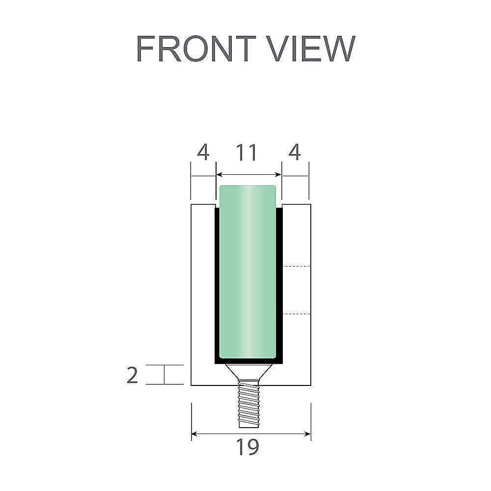 110cm Wall to Wall Frameless Shower Screen with White Brackets and SS Hinges, Square Knob Handle