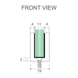 110cm Wall to Wall Frameless Shower Screen with White Brackets and SS Hinges, Square Knob Handle