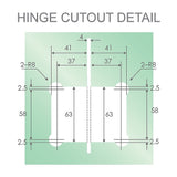 110cm Wall to Wall Frameless Shower Screen with White Brackets and SS Hinges, Square Knob Handle