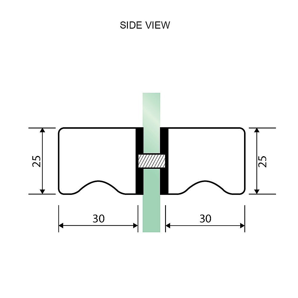 110cm Wall to Wall Frameless Shower Screen with White Brackets and SS Hinges, Square Knob Handle