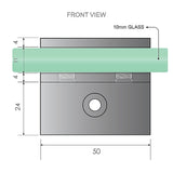 110cm Wall to Wall Frameless Shower Screen with White Brackets and SS Hinges, Round Knob Handle