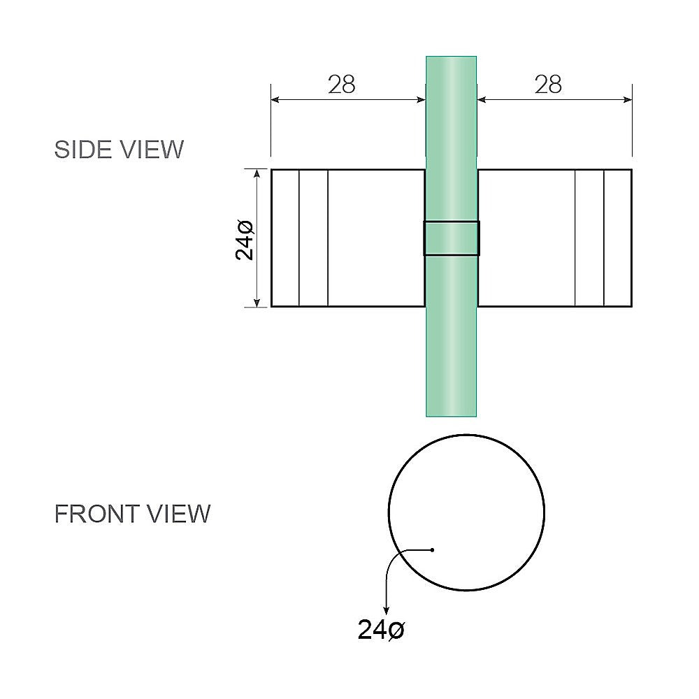 110cm Wall to Wall Frameless Shower Screen with White Brackets and SS Hinges, Round Knob Handle