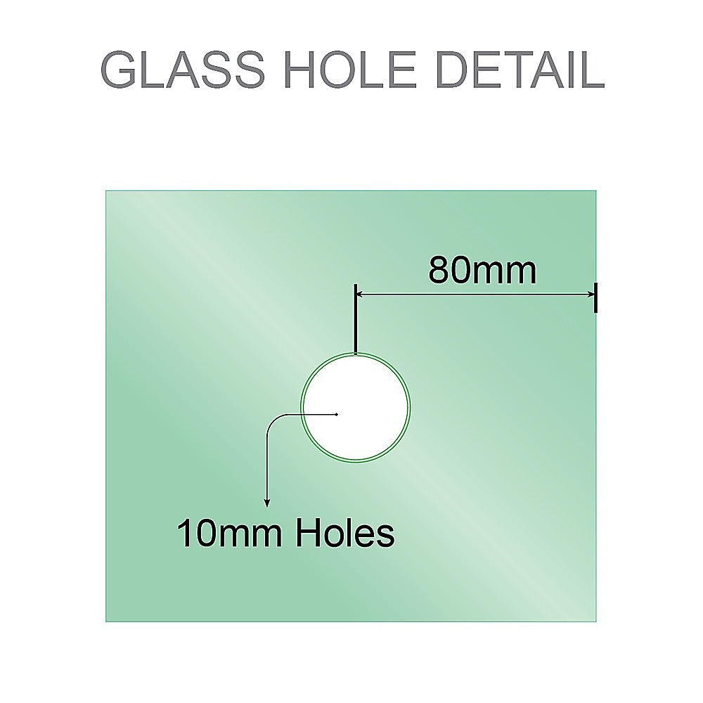 110cm Wall to Wall Frameless Shower Screen with White Channel and SS Hinges , Square Knob Handle