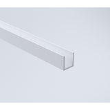 110cm Wall to Wall Frameless Shower Screen with White Channel and SS Hinges , Square Knob Handle