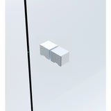 110cm Wall to Wall Frameless Shower Screen with White Channel and SS Hinges , Square Knob Handle