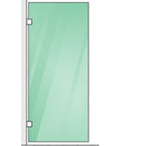 110x70cm Corner Frameless Shower Screen with Chrome Brackets and SS Hinges, Square Knob Handle