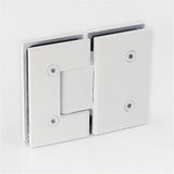 110x70cm Corner Frameless Shower Screen with White Brackets and SS Hinges, Square Knob Handle