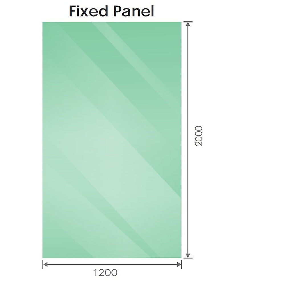 110x100cm Corner Frameless Shower Screen with White Brackets and SS Hinges, Square Double Pull Handle