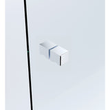 110x100cm Corner Frameless Shower Screen with Chrome Channel and SS Hinges, Square Knob Handle