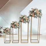 Gold Metal Flower Stand - Front View