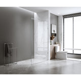 70x210cm Single Shower Glass Screen with White U-brackets & Square Pole