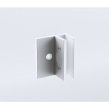 80x200cm Single Shower Glass Screen with White F-brackets & Square Pole