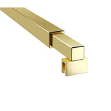 80x210cm Single Shower Glass Screen with Gold U-brackets & Square Pole