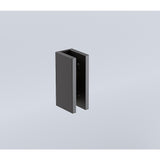 110x210cm Single Shower Glass Screen with Black U-brackets & Square Pole