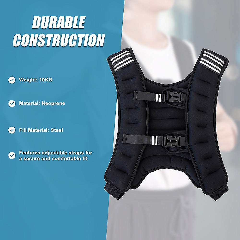 10KG Weighted Vest Top Gym Exercise Fitness Strength Sports Training Weight Loss