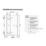 100cm Wall to Wall Frameless Shower Screen with White Channel and SS Hinges , Round Handle