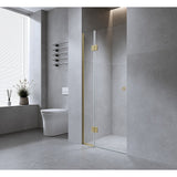 120cm Wall to Wall Frameless Shower Screen with White Channel and SS Hinges , Round Handle