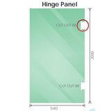 120x80cm Corner Frameless Shower Screen with White Channel and SS Hinges, Round Handle