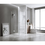 90x90cm Double Door Corner Shower with Black Channels and SS Hinges, Round Handle