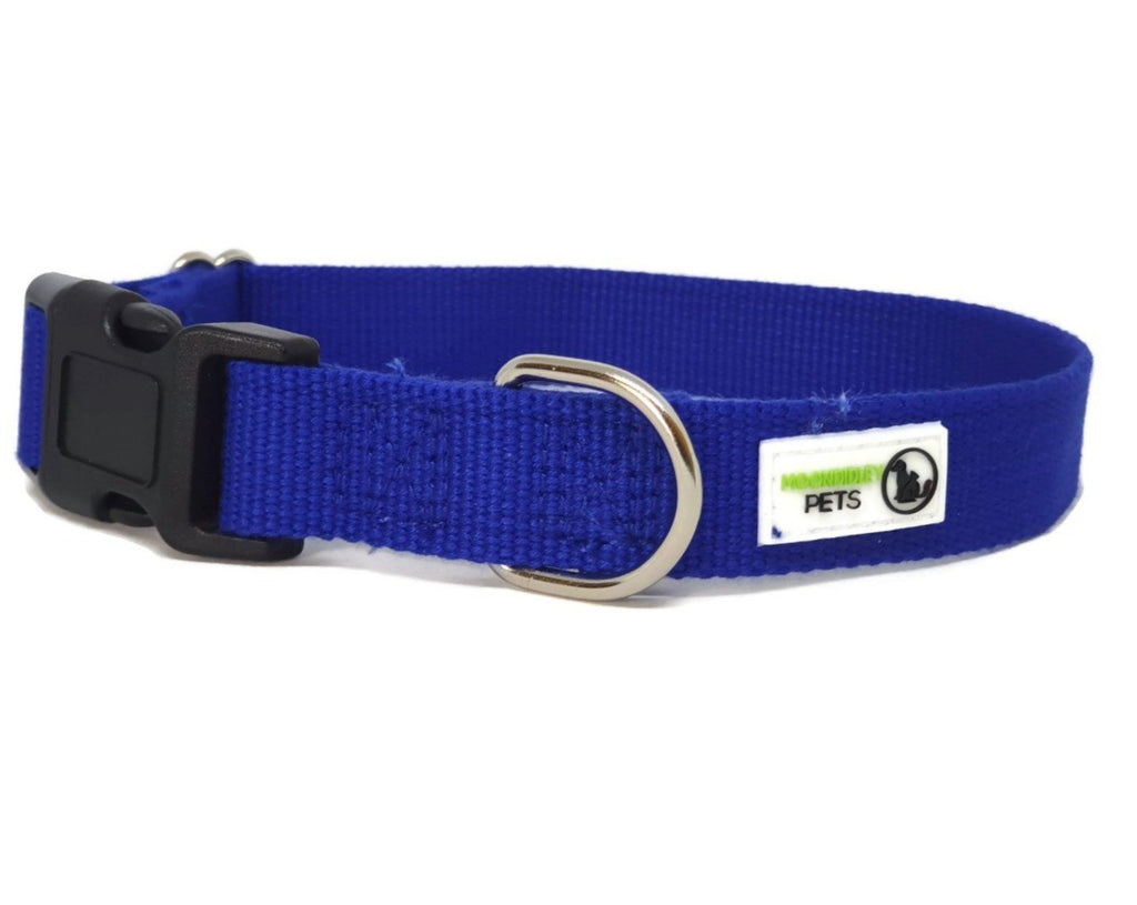 100% Pure Bamboo Fibre Dog Collar Plastic Buckle - Moondidley Pets X-Small Navy