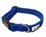 100% Pure Bamboo Fibre w/Fleece Lining Dog Collar Plastic Buckle - Moondidley Pets Medium Navy