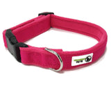 100% Pure Bamboo Fibre w/Fleece Lining Dog Collar Plastic Buckle - Moondidley Pets Small Pink