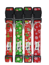 Christmas Dog Collars Adjustable - Moondidley Pets Large Red Xmas Trees