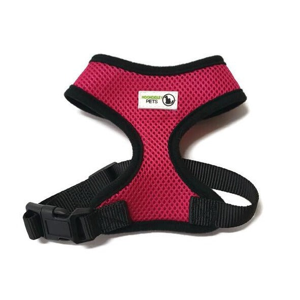 Pet Harness Soft Air Mesh Padded Adjustable - Moondidley Pets X-Large Pink