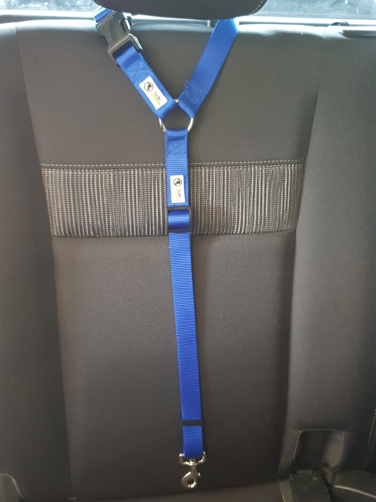 Dog Seatbelt Headrest Restraint Safety Travel - Moondidley Pets Blue