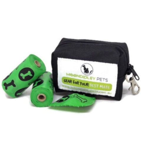 Poop Bag Holder with 2 Rolls Eco-Friendly Poop Bags - Moondidley Pets