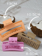 Claw Clip - Medium Elongated Rectangle - Cocoa