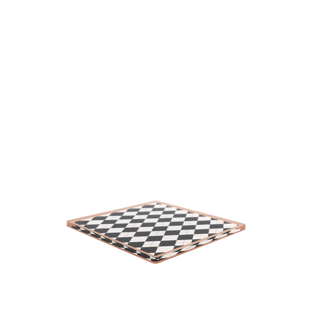 Acrylic Mosaic Checkboard Coaster in Black