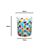 Multicolour Rubik Crystal Glass Tumbler - 210ml