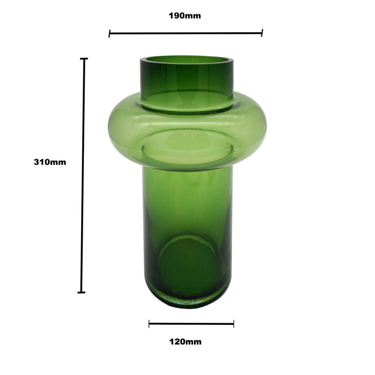 Bamboo Glass Vase - Green L