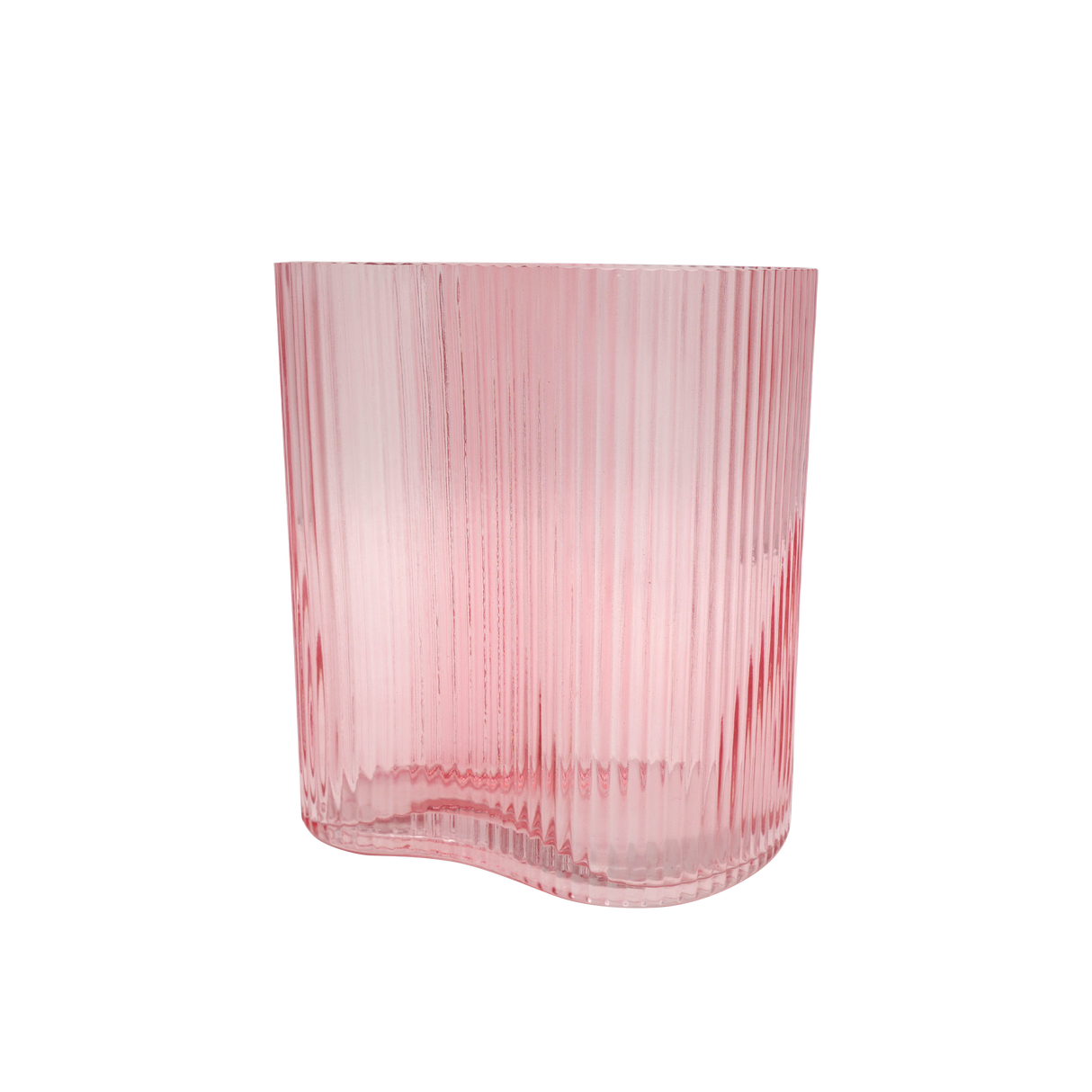 Suzhou Pink Curved Glass Vase - Small