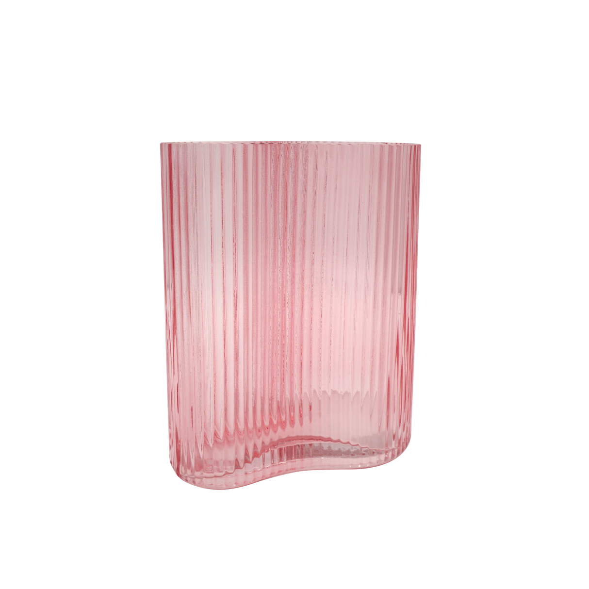 Suzhou Pink Curved Glass Vase - Small