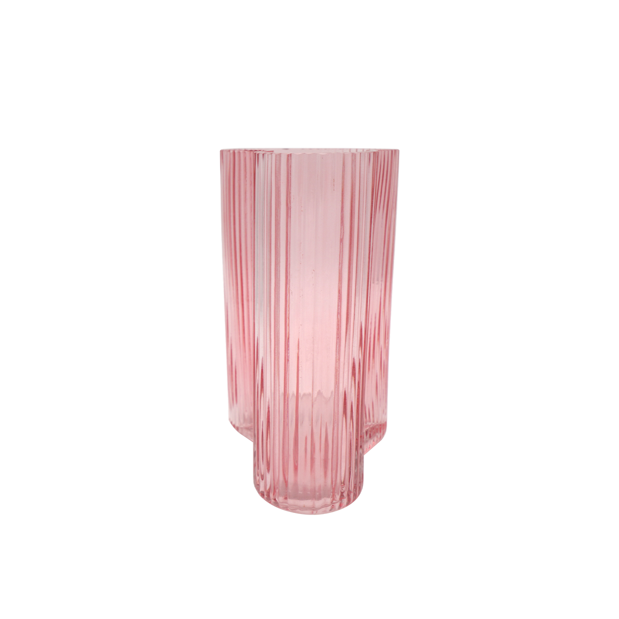 Suzhou Pink Curved Glass Vase - Small