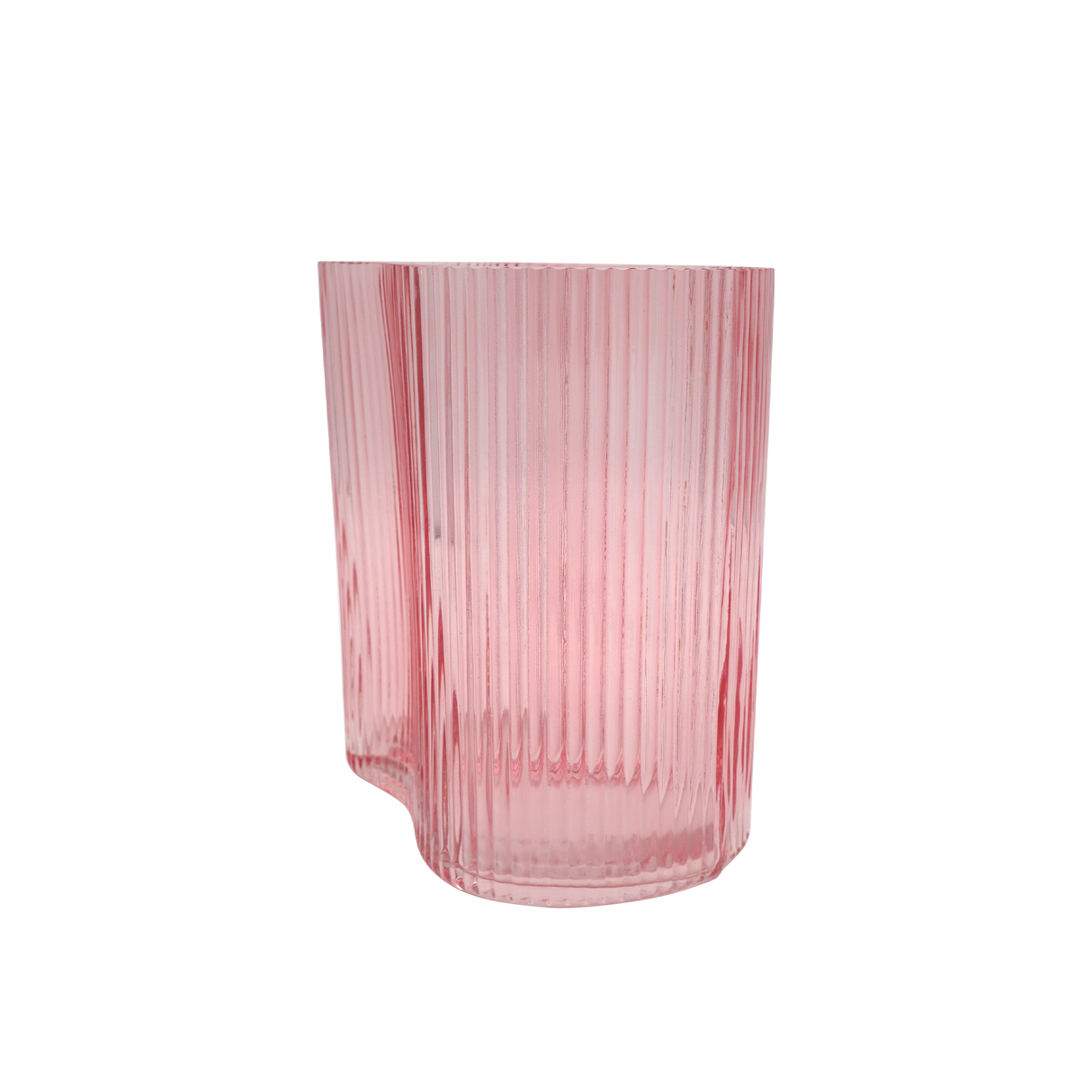 Suzhou Pink Curved Glass Vase - Small