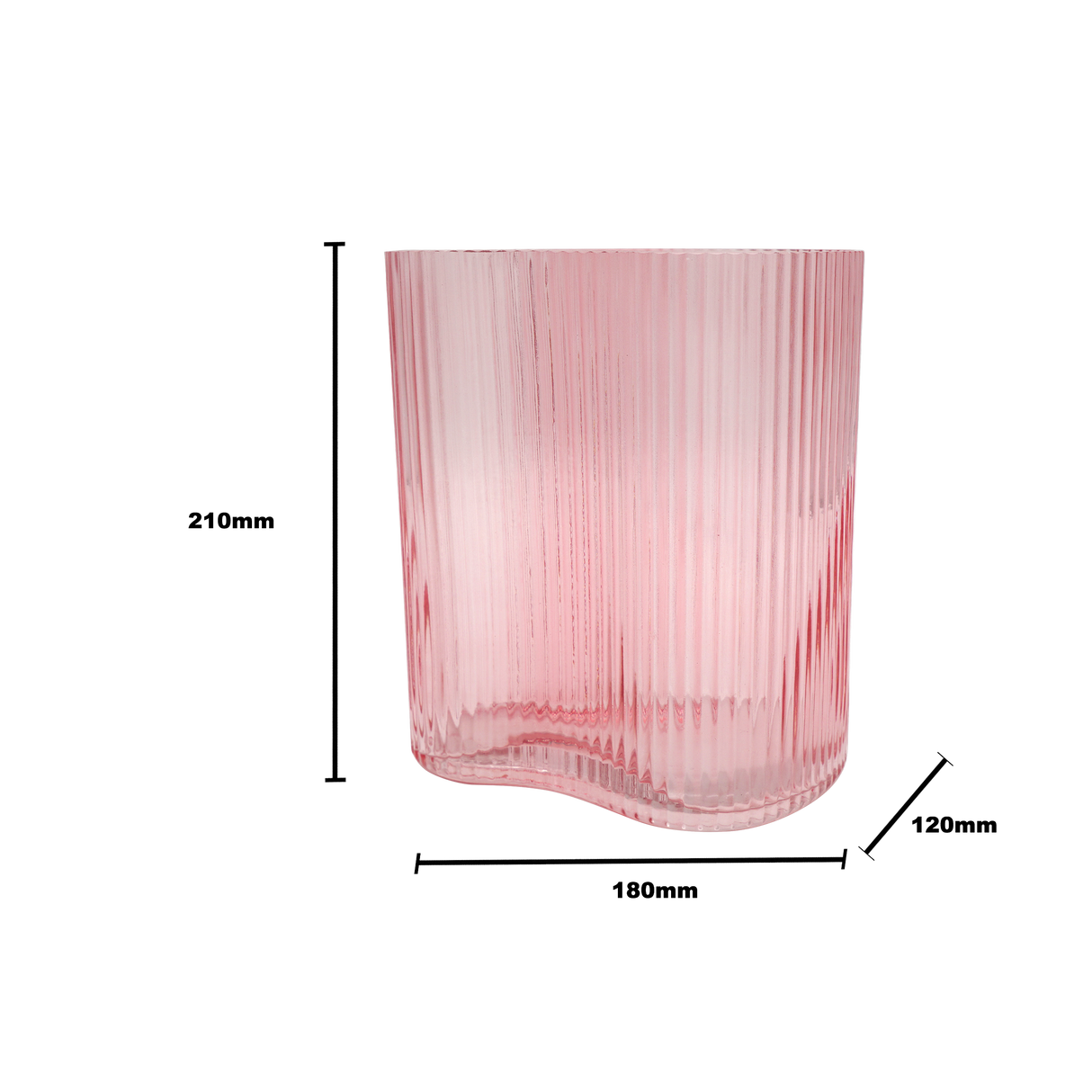 Suzhou Pink Curved Glass Vase - Small