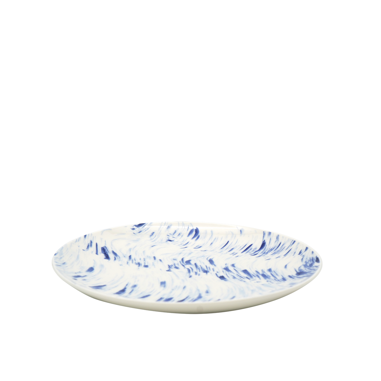 Ceramic Cobalt Blue Ocean Wave Dinner Plate