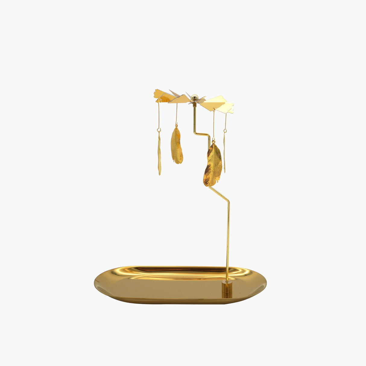 Cascading Elegance: Rotatable Candle Tray in Gold Finish