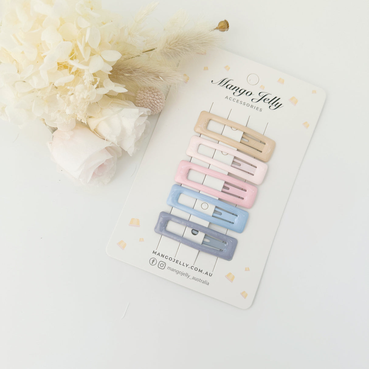 Mango Delight Butter Cream Snap Clip Set - Ice Cream Bar Hair Accessories - 5 Piece Collection