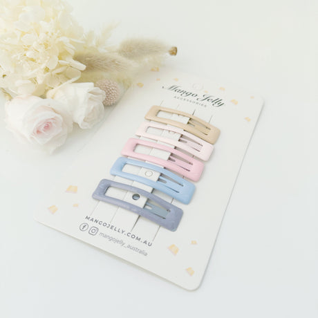 Mango Jelly Delight: Butter Cream Hair Clip Collection - Ice Cream Bar Snap Clips Twin Set