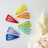 MANGO JELLY Rainbow Hair Clips Set - Triangle Design - Twin Pack